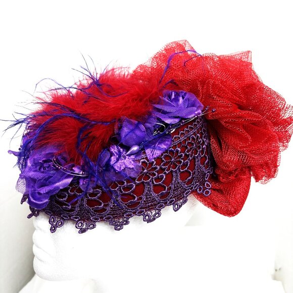 Red Hat Society Ladies Hat Upstyled 40's Vintage